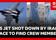 Iranian and US forces race to find missing American airman after fighter jet shot down | BBC News